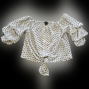 OLM Polka Dot Off-Shoulder Top